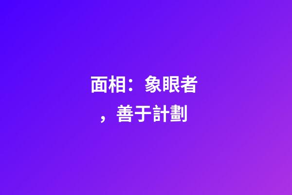 面相：象眼者，善于計劃